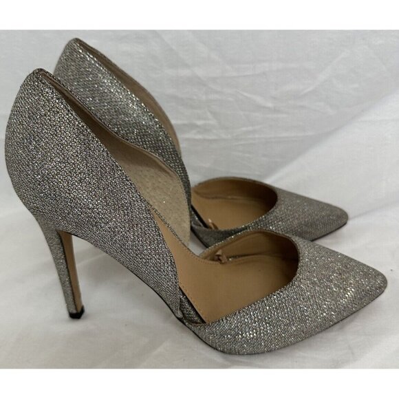Woman’s Express Silver sparkle 4” heels size 9 - Picture 2 of 8